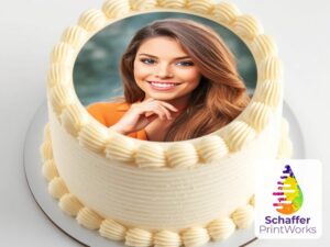 Pastel con una imagen comestible impresa a todo color
